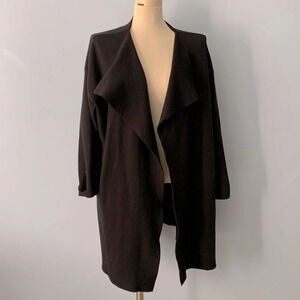 Lulus black cozy knit open front cardigan with pockets small medium oversized